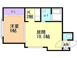 トランスファーマーチ 1LDKの間取図画像