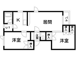 ASC10 2LDKの間取図画像