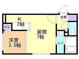 Rin南郷 1LDKの間取図画像