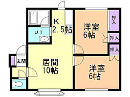 イーストコート 2LDKの間取図画像