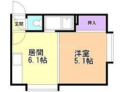イッセイハイム 1DKの間取図画像