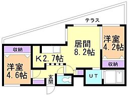 ラヴィベール 2LDKの間取図画像
