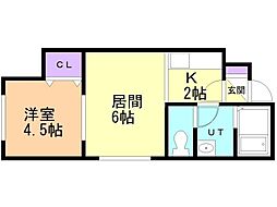 メゾン・ド・リナ 1LDKの間取図画像