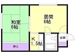 パークビューハウス 1DKの間取図画像