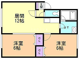 フローラル壱番館 2LDKの間取図画像