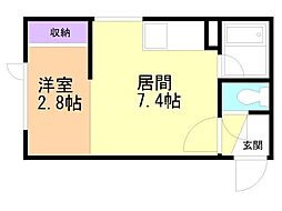 レスペデザ菊水 1DKの間取図画像