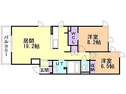 YRESIDENCE 2LDKの間取図画像