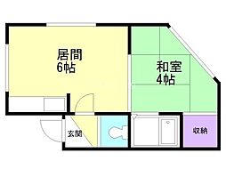 コーポヨシダA 1DKの間取図画像