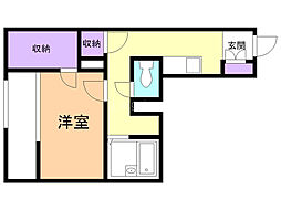 レオパレス大樹 1LDKの間取図画像