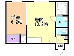 ブルーメ 1LDKの間取図画像