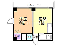 グレースコート昭建 1DKの間取図画像