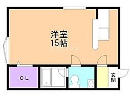 サンホーム館R ワンルームの間取図画像