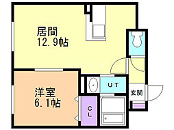 ポルトボヌールS 1LDKの間取図画像