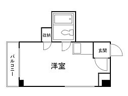 日勝ハウス ワンルームの間取図画像