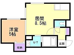 フラッツリド菊水 1LDKの間取図画像