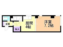グランドール菊水 1DKの間取図画像