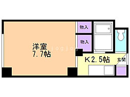 プチロアール 1Kの間取図画像