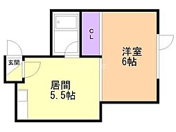 マクセル栄通 1DKの間取図画像