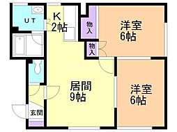 エイクシティナルディ 2LDKの間取図画像