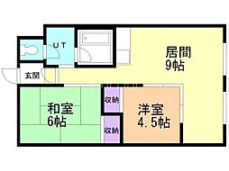 KJビル5 2DKの間取図画像