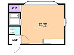 サンホーム.MS月寒東 ワンルームの間取図画像