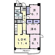 グラース　アンジュI 201 ｜ 和歌山県海南市大野中16（賃貸マンション3LDK・2階・67.66㎡） その2