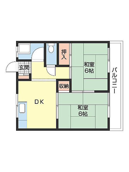 第二南方マンション 5｜和歌山県和歌山市内原(賃貸アパート2DK・2階・38.00㎡)の写真 その2