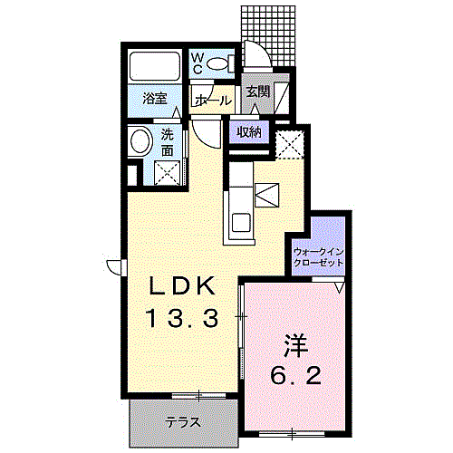 シテリナ 105｜和歌山県和歌山市園部(賃貸アパート1LDK・1階・45.19㎡)の写真 その2