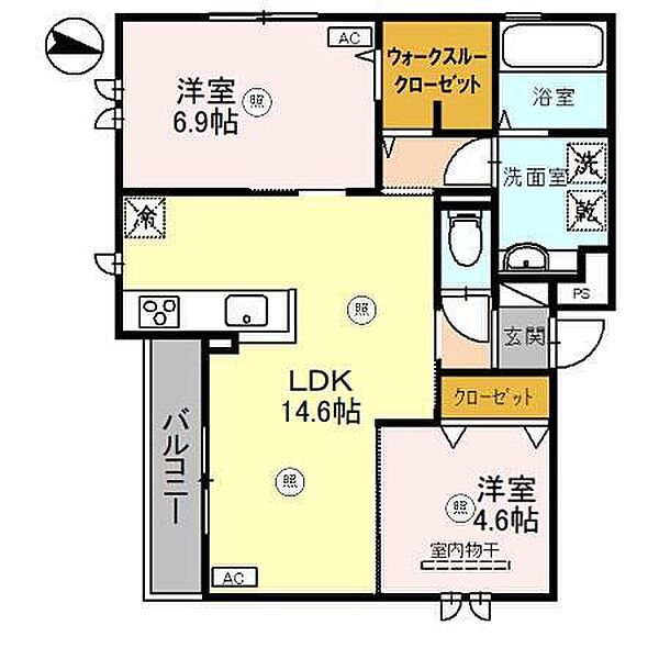 D-ROOM尾崎丁 201｜和歌山県和歌山市尾崎丁(賃貸アパート2LDK・2階・61.53㎡)の写真 その2