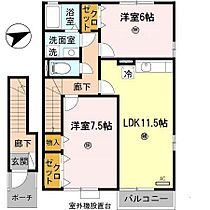 メゾン・プレール栗栖 205 ｜ 和歌山県和歌山市栗栖（賃貸アパート2LDK・2階・63.63㎡） その2