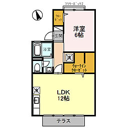 セジュールM.T 1LDKの間取図画像