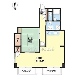十三番丁ホームズ 1LDKの間取図画像
