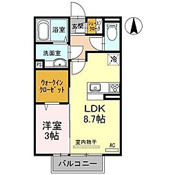 D-room東高松2 1LDKの間取図画像