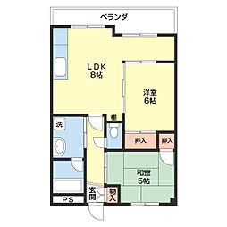 ピュアーシティ561 2DKの間取図画像