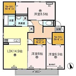 D-room西浜 3LDKの間取図画像
