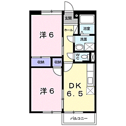 加納ガーデンハイツ 2DKの間取図画像