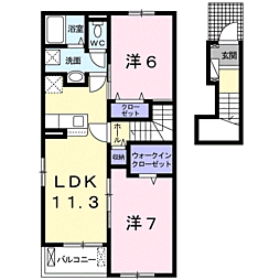 メゾン・エトワール7 2LDKの間取図画像
