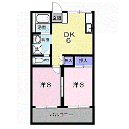 ハイツブリバレージ 2DKの間取図画像