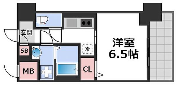 レジュールアッシュ天王寺舟橋 ｜大阪府大阪市天王寺区舟橋町(賃貸マンション1K・12階・23.46㎡)の写真 その2