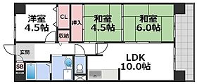 レジデンスウエストアロウ夕陽ヶ丘  ｜ 大阪府大阪市天王寺区上本町9丁目6-12（賃貸マンション3LDK・4階・60.95㎡） その2