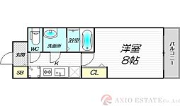 フェニックス新大阪 1Kの間取図画像