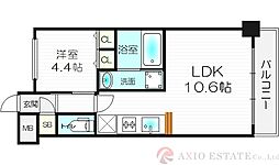 スプランディッド新大阪キャトル 1LDKの間取図画像
