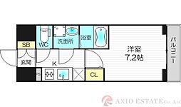 プランドール新大阪パークレジデンス 1Kの間取図画像