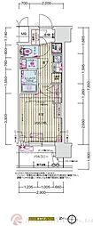 プレリスNEO大阪十三エルヴィオン 1Kの間取図画像