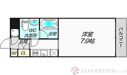 レジディア江坂 1Kの間取図画像