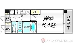 プレサン神崎川FINEBLESS 1Kの間取図画像