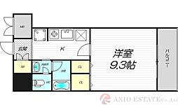 グランシャルマン新大阪 1Kの間取図画像