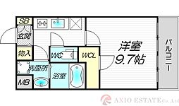 スプランディッド新大阪DUE 1Kの間取図画像
