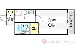 エスリード新大阪第6 1Kの間取図画像