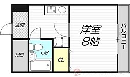 ミュゼ西淡路 1Kの間取図画像